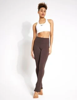 Nike One High Waisted Split-Hem Leggings - Baroque Brown -The Sports Edit Nike nike one hw split hem leggings brown fn4148 237 0013