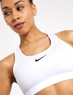 Nike Swoosh Medium Support Bra - White/Stone Mauve/Black -The Sports Edit Nike nike swoosh medium support bra white stone DX6821 100 0004