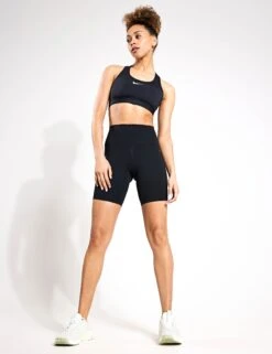 Nike One High Waisted 8" Biker Shorts - Black 10 Nike One High Waisted 8" Biker Shorts - Black -The Sports Edit Nike one high waisted 8in biker shorts black fn3206 010 FN3206 010 S 0002