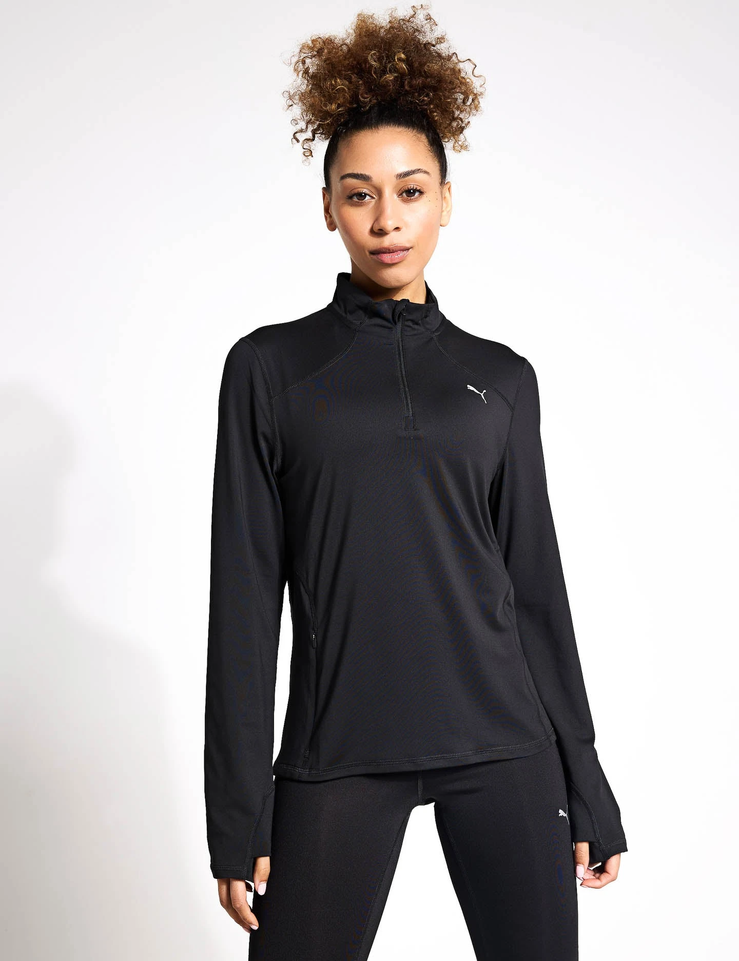 Puma Run Cloudspun Quarter Zip Pullover - Black 3 Puma Run Cloudspun Quarter Zip Pullover - Black