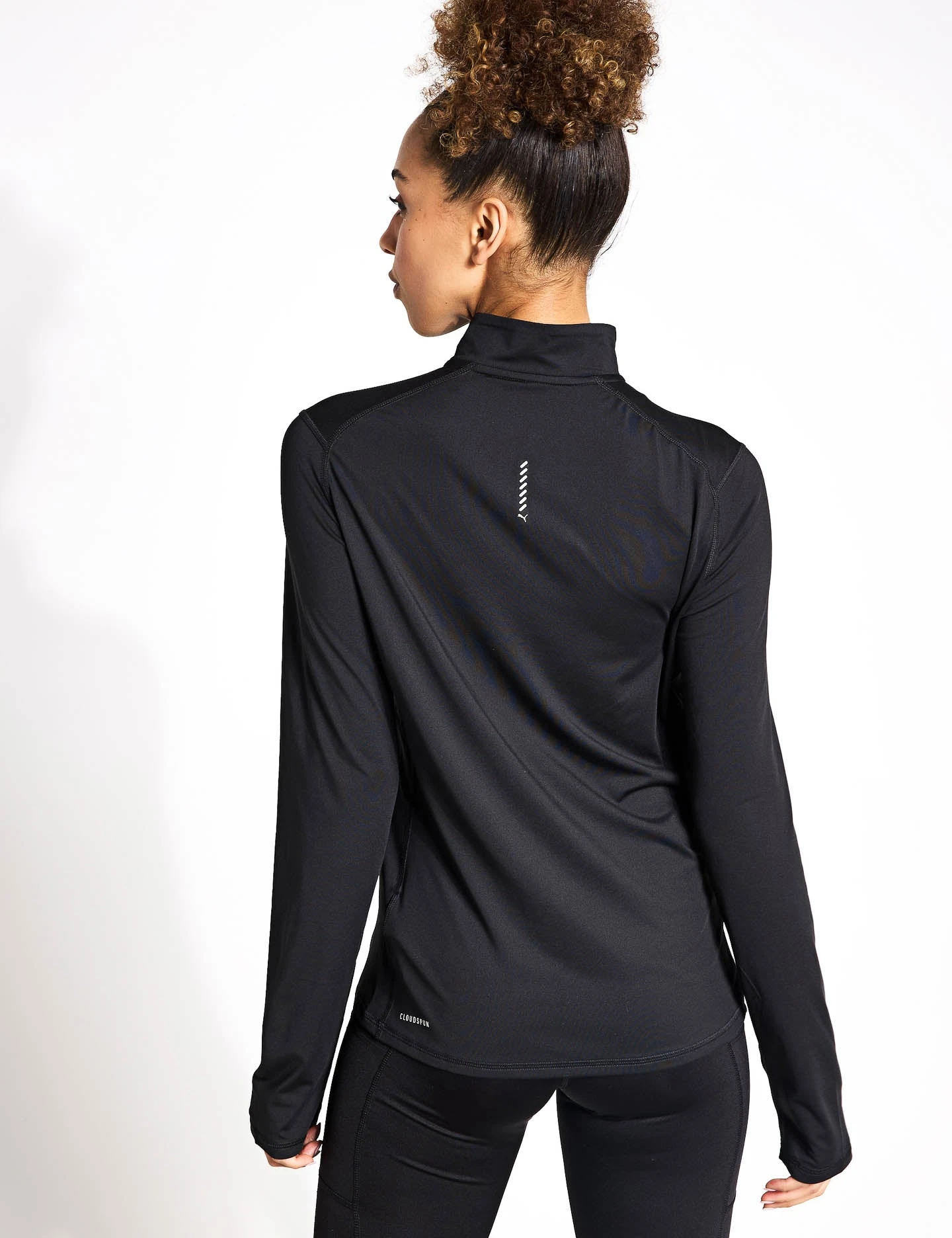 Puma Run Cloudspun Quarter Zip Pullover - Black 4 Puma Run Cloudspun Quarter Zip Pullover - Black - Image 2
