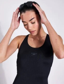 Speedo Eco Endurance+ Power Crossback Swimsuit - Black -The Sports Edit Speedo Womens ECO Endurance Power 1 Piece 8 134720001 Black 0019