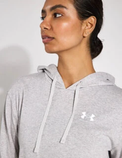 Under Armour Rival Terry Hoodie - Mod Grey Light Heather/White -The Sports Edit Under Armour Rival Terry Hoodie 6005511 011S Mod Grey Light Heather White 0027