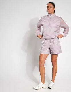 Under Armour Rival Woven 1/2 Zip Anorak - Grey Dawn/Black -The Sports Edit Under Armour Rival Woven 1 2 Zip Anorak Grey Dawn Black 6000279 009S 0014