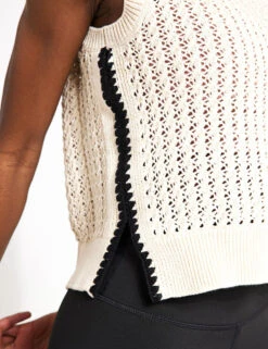 Varley Delaney Knit Vest - Birch -The Sports Edit Varley Delaney Knit Vest VAR01541 CRE Birch 0019