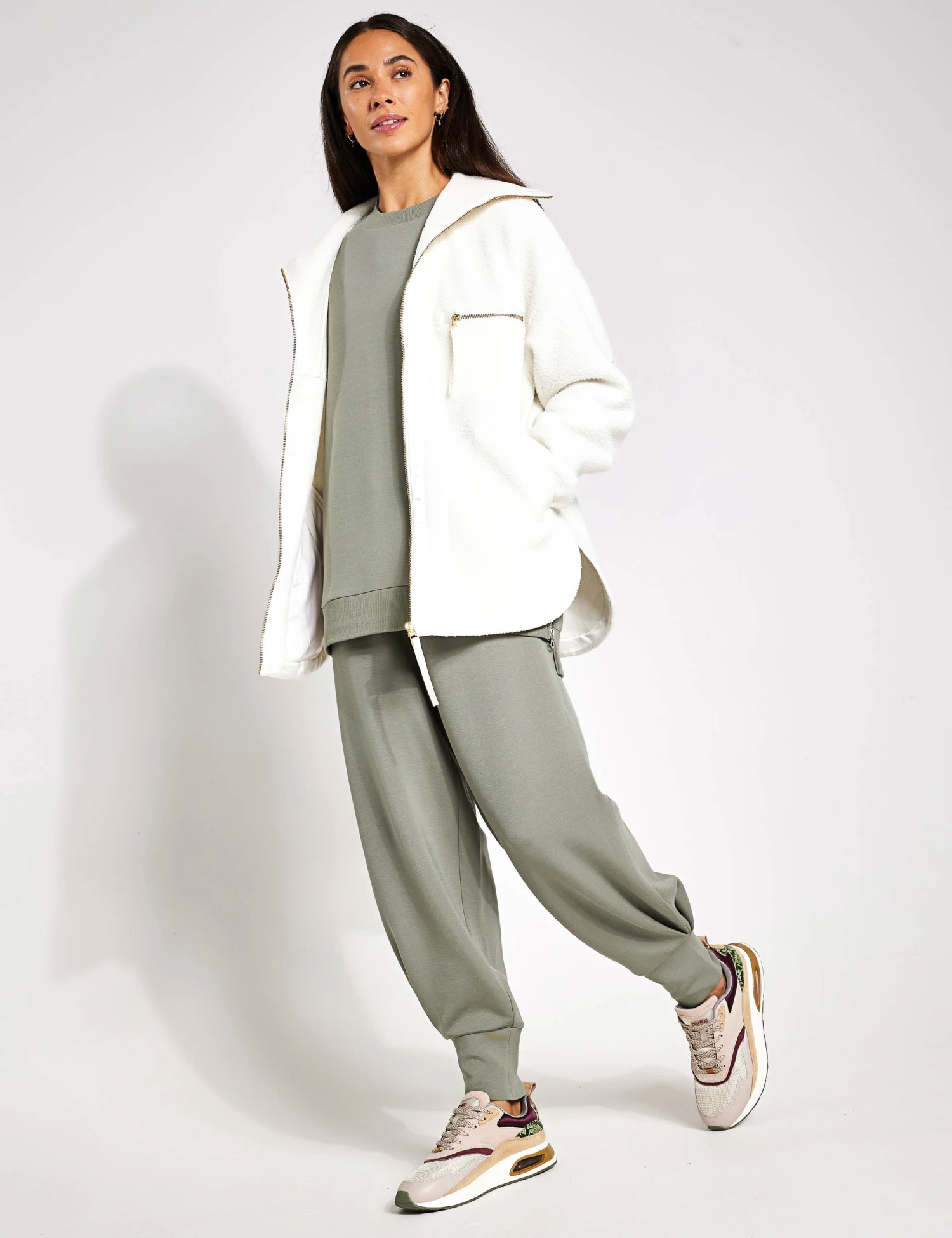 Varley Donley Fleece Jacket - Egret 6 Varley Donley Fleece Jacket - Egret - Image 4