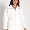 Varley Donley Fleece Jacket - Egret -The Sports Edit Varley Donley Fleece Jacket VAR01601 Egret 0026