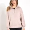 Varley Hawley Half Zip Sweat - Taupe Marl -The Sports Edit Varley Hawley Half Zip Sweat Taupe Marl VAR01461 TAUPMS 0005