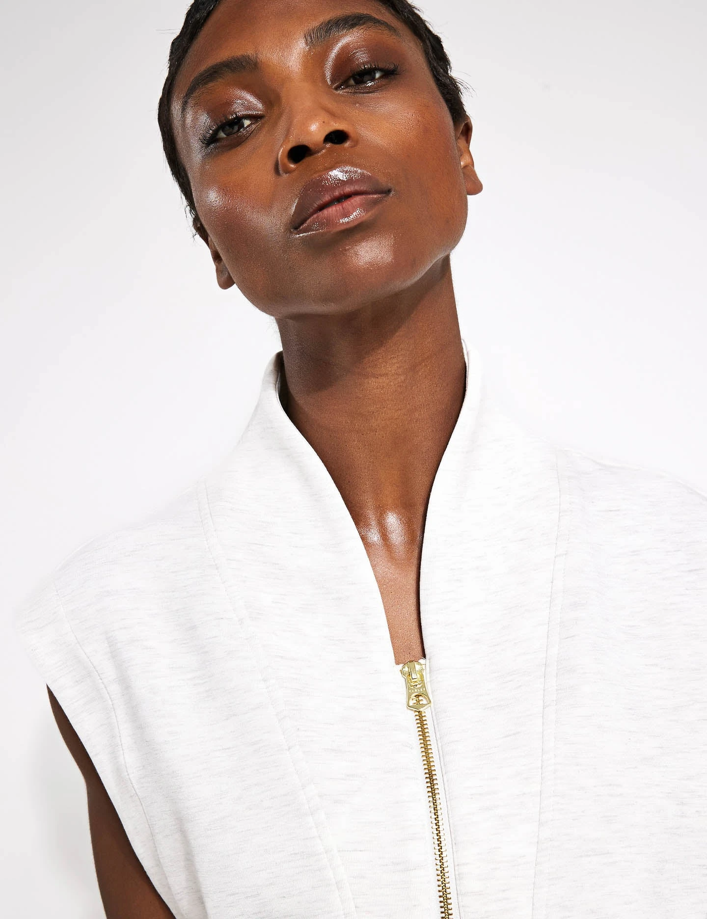 Varley Loretta Half-Zip Sleeveless Sweat - Ivory Marl 5 Varley Loretta Half-Zip Sleeveless Sweat - Ivory Marl - Image 3