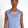 Varley Nova Seamless Crop Tank - Stone Blue -The Sports Edit Varley Nova seamless crop tank VAR01945 BLU Stone blue 0005