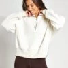 Varley Roselle Half Zip Fleece - Egret -The Sports Edit Varley ROSELLE HALF ZIP FLEECE VAR01167 egret 0004