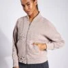 Varley Rosanne Zip Through Sweat - Taupe Marl -The Sports Edit Varley Rosanne Zip Through Sweat VAR01350 Taupe Marl 0006