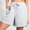 Varley Alder High Waisted Short 5" - Mirage Grey -The Sports Edit Varley Sweats Alder High Waisted Short 5 Mirage Grey 0002