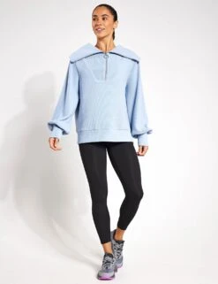 Varley Vine Half-Zip Pullover - Dusty Blue -The Sports Edit Varley Vine Half Zip VAR00485 Dusty Blue 0010