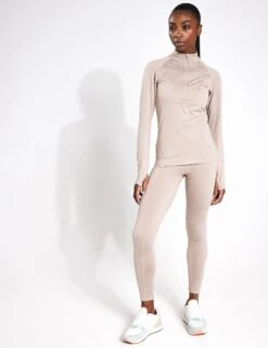 Varley Always Warm Base Layer - Taupe Marl -The Sports Edit Varley always warm base layer VAR01676 TAUPE taupe marl 0002