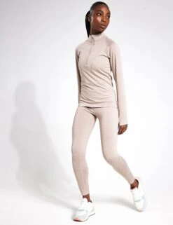 Varley Always Warm Base Layer Legging - Taupe Marl -The Sports Edit Varley always warm base layer legging VAR01677 Taupe marl 0022