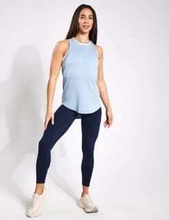 Varley Dacey Longline Tank - Ashley Blue -The Sports Edit Varley dacey longline tank VAR01778 BLU 0014