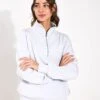 Varley Hawley Half Zip Sweat - Grey Dawn -The Sports Edit Varley hawley half zip sweat VAR01461 BLU Grey Dawn 0003