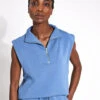 Varley Magnolia Half-Zip Tank - Coronet Blue -The Sports Edit Varley magnolia half zip tank coronet blue VAR01756 BLUS 0014