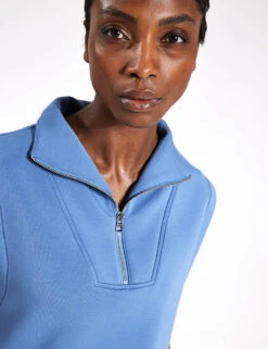 Varley Magnolia Half-Zip Tank - Coronet Blue -The Sports Edit Varley magnolia half zip tank coronet blue VAR01756 BLUS 0043