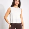 Varley Page Seamless Crop Tank - Snow White -The Sports Edit Varley page seamless crop tank VAR01333 WHI 0005