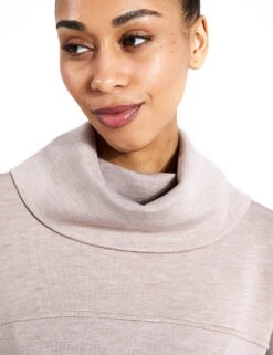 Varley Priya Longline Sweat - Taupe Marl -The Sports Edit Varley priya longline sweat VAR01708 TAUPE taupe marl 0027