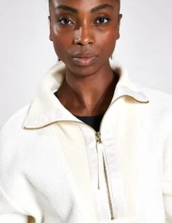 Varley Wallace Half Zip Fleece - Egret -The Sports Edit Varley wallace half zip fleece VAR01609 egret 0017