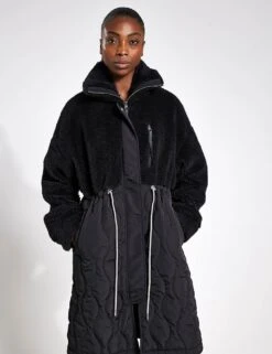 Varley Walsh Quilt Sherpa Coat - Black 10 Varley Walsh Quilt Sherpa Coat - Black -The Sports Edit Varley walsh quilt sherpa coat VAR01600 BLA black 0020