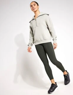 Varley Yates Half-Zip Sweat - Seagrass -The Sports Edit Varley yates half zip sweat VAR01657 SEA seagrass 0018