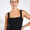 Vuori Elevation Square Neck Tank - Black Heather 2 Vuori Elevation Square Neck Tank - Black Heather -The Sports Edit Vuori Elevation Square Neck Tank VW1080 HBK Black Heather 0005