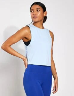 Crop It Tank - Lighter Sky Blue -The Sports Edit YMO Crop It Tank YMOOP09 LIGHTER SKY BLUE 0009