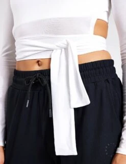 Grace Tie Long Sleeve - White -The Sports Edit YMO Grace Tie Long Sleeve YMOTOP18 White 0016