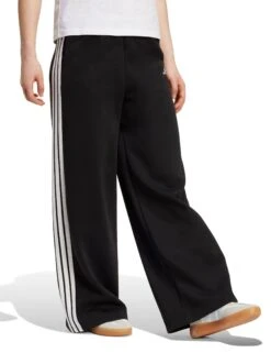 ADIDAS 3-Stripes Fleece Wide Pant - Black -The Sports Edit adidas 3 stripes fleece wide pant black kb5323 5