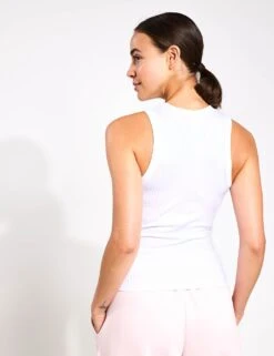 ADIDAS All Gym Seasonal Rib Tight Fit Tonal 3-Stripes Tank Top - White 7 ADIDAS All Gym Seasonal Rib Tight Fit Tonal 3-Stripes Tank Top - White -The Sports Edit adidas AG RIB 3S TK WHITE IW8163WHITE WHITE 0015