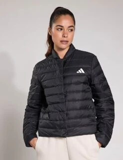 ADIDAS Helionic Light Down Jacket - Black -The Sports Edit adidas ALL SZN Fleece Loose Wide Leg Pants Wonder Alumina JJ1280XS 0035