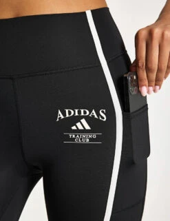 ADIDAS Optime Heritage 7/8 Leggings - Black/Chalk White -The Sports Edit adidas Optime Heritage 7 8 Leggings JG6150S Black Chalk White 0005
