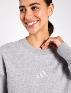 ADIDAS ALL SZN Fleece Loose Sweatshirt - Medium Grey Heather -The Sports Edit adidas W ALL SZN SWT IY6749 GREY 0023