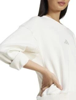 ADIDAS ALL SZN Fleece Loose Sweatshirt - Off White 11 ADIDAS ALL SZN Fleece Loose Sweatshirt - Off White -The Sports Edit adidas all szn fleece loose sweatshirt white iy6748 4