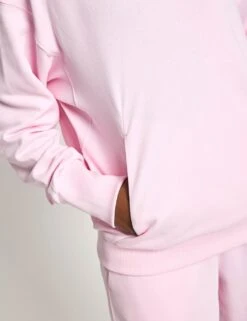 ADIDAS ALL SZN French Terry Loose Hoodie - Clear Pink -The Sports Edit adidas all szn french terry loose hoodie pink jv7343 4