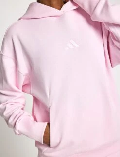 ADIDAS ALL SZN French Terry Loose Hoodie - Clear Pink -The Sports Edit adidas all szn french terry loose hoodie pink jv7343 5