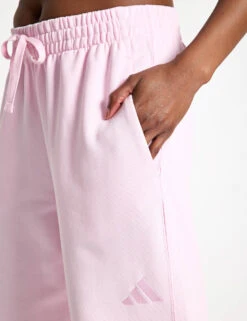 ADIDAS ALL SZN French Terry Loose Joggers - Clear Pink -The Sports Edit adidas all szn french terry loose joggers pink jv7349 3