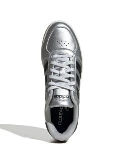 ADIDAS Breaknet Sleek Shoes - Matte Silver/Core Black/Off White -The Sports Edit adidas breaknet sleek shoes silver black white jq8263 5