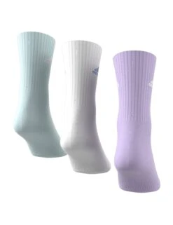 ADIDAS Cushioned Crew Socks 3 Pairs - Powder Plum/White/Halo Mint -The Sports Edit adidas cushioned crew socks 3 pairs plum white mint jw2740 6