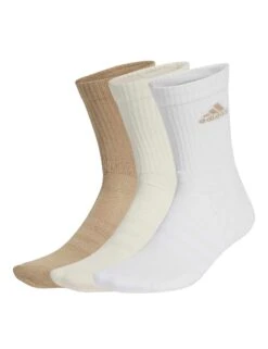 ADIDAS Cushioned Crew Socks 3 Pairs - White/Wonder White/Warm Sandstone
