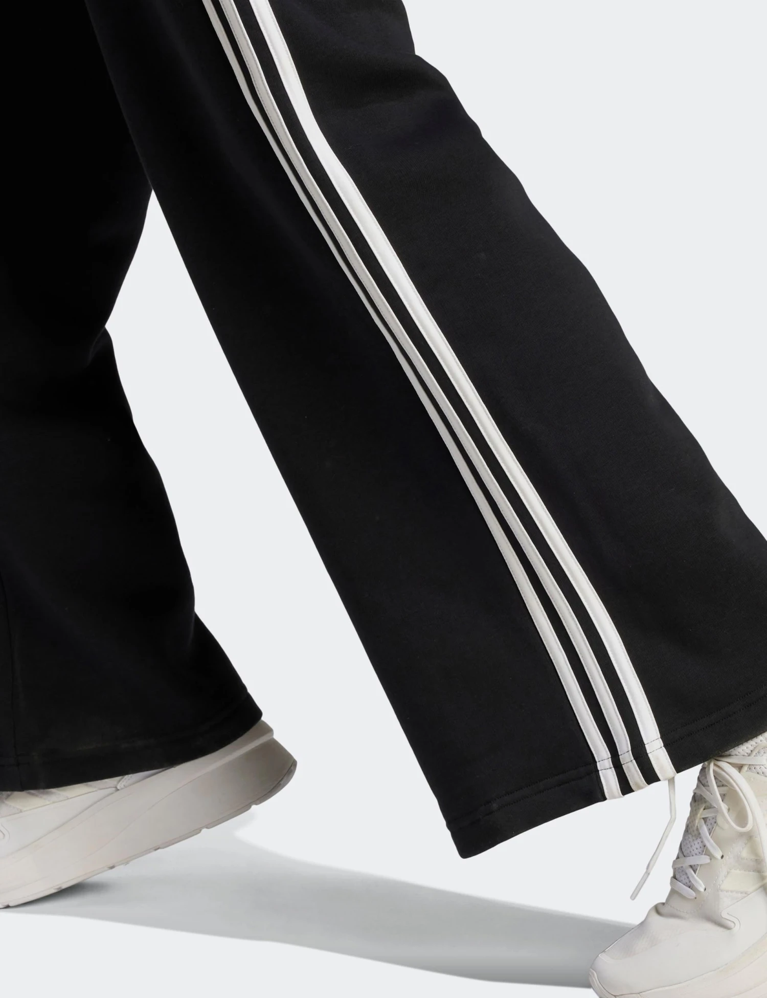 ADIDAS Essentials 3-Stripes French Terry Wide Joggers - Black/White 6 ADIDAS Essentials 3-Stripes French Terry Wide Joggers - Black/White - Image 4
