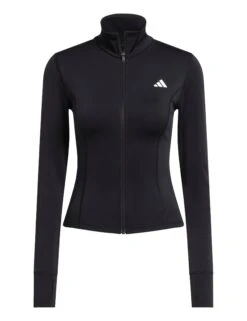 ADIDAS Optime Essentials Full-Zip Jacket - Black -The Sports Edit adidas optime essentials full zip jacket black jm9185 6