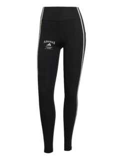 ADIDAS Optime Heritage 7/8 Leggings - Black/Chalk White -The Sports Edit adidas optime heritage full length leggings black white jg6150 6