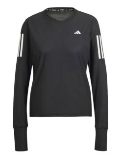 ADIDAS Own The Run Long Sleeve Tee - Black -The Sports Edit adidas own the run long sleeve tee black in1568 2