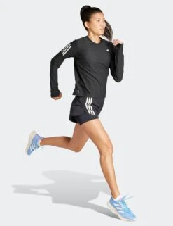ADIDAS Own The Run Long Sleeve Tee - Black -The Sports Edit adidas own the run long sleeve tee black in1568 6