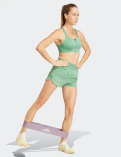 ADIDAS Pacer Stretch-Woven Zipper Pocket Lux Shorts - Preloved Green -The Sports Edit adidas pacer stretch woven zipper pocket lux shorts preloved green iv5219 5